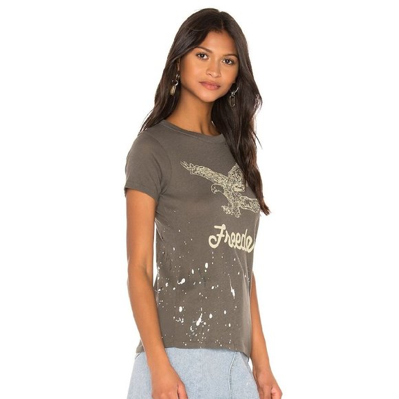 CHASER Freedom Eagle Tee - Safari Green Distressed - Size Small - Picture 2 of 5